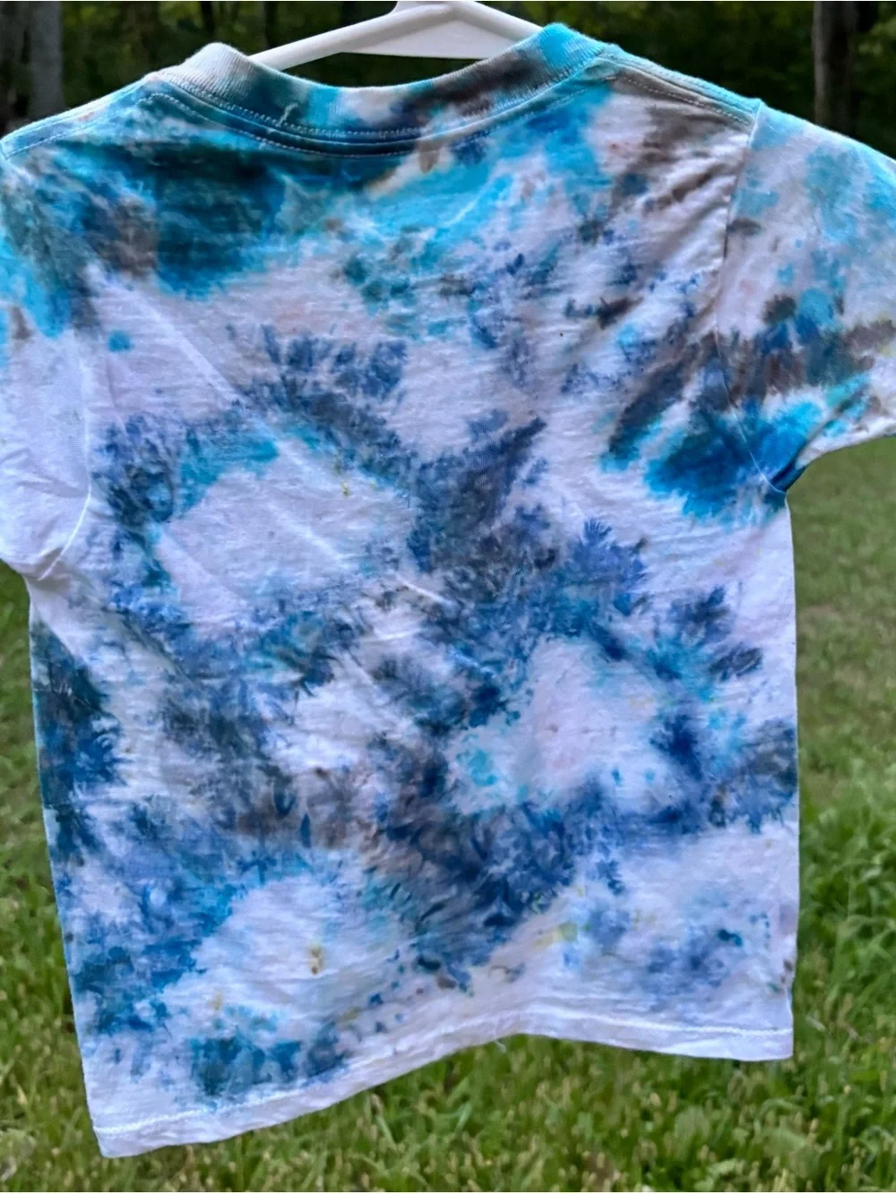 Kids Tie-Dye Cloud T-Shirt - Blue & White